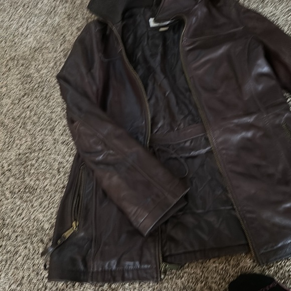 Women’s Michael Kors Brown Leather Jacket - Picture 4 of 7